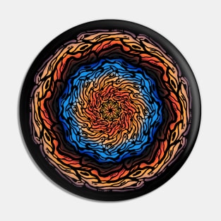 Orange kaleidoscope mandala Pin