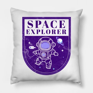 Space Explorer vintage style Pillow