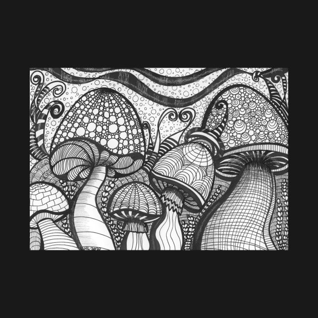 Color me Mushrooms coloring page by Nathalodi