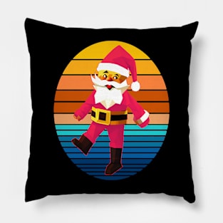 Retro Vintage Pink Santa Claus Pillow