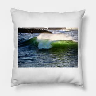 Green Pacific Wave Pillow