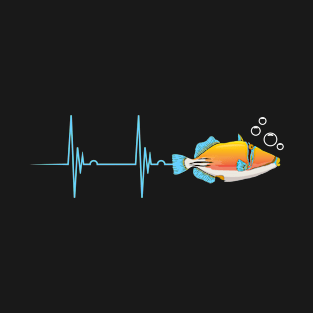 Humuhumunukunukuapua'a Hawaiian Reef Triggerfish Heartbeat T-Shirt