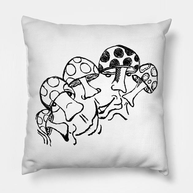 doodleflow shrooms Pillow by ed100