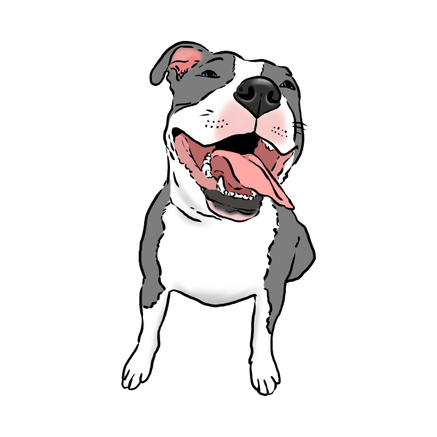 Happy Smiling Pitbull by sockdogs