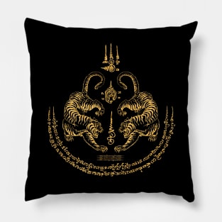 Thai Tiger Sak Yant Tattoo Spiritual Thailand Pillow