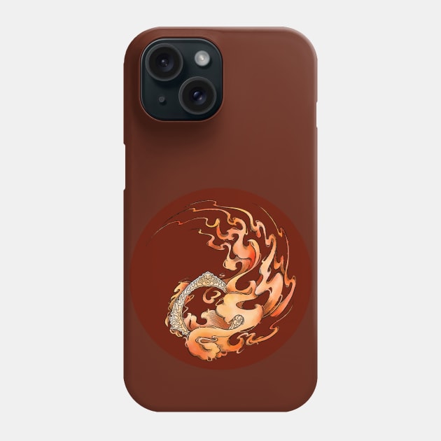 Red Mana Symbol in a Japanese Traditional Style- for fans of Magic the Gathering Phone Case by SamInJapan