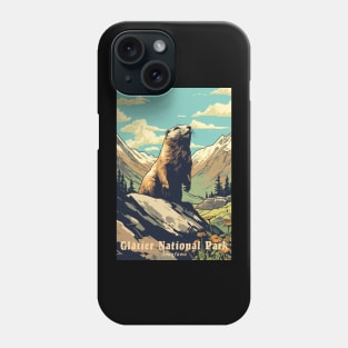 Glacier National Park Travel Poster Phone Case