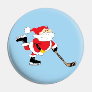 Hockey Christmas Skating Santa Pin