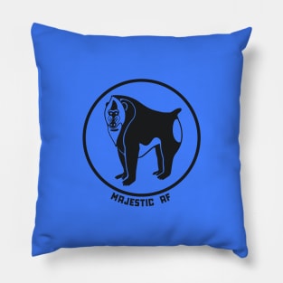 Mandrill monkey. Funny majestic dude. Stylized design, dark ink Pillow