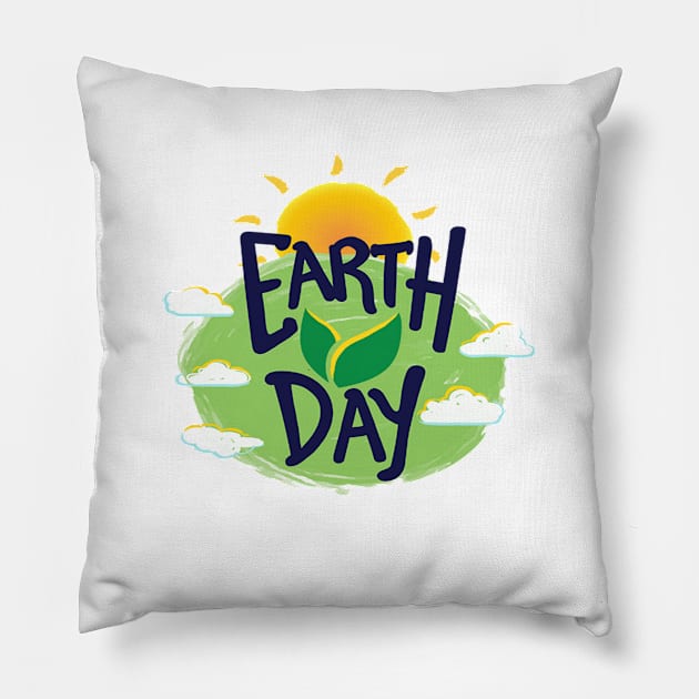 Earth day Pillow by Ahmed Radwan