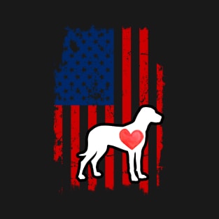 Vizsla Merica Usa American Flag T-Shirt