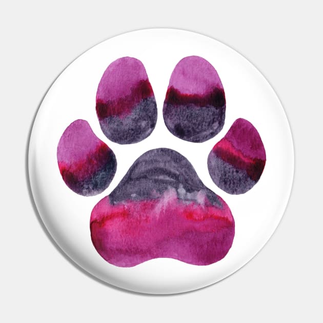 Purple Paw Print Pin by dragonstarart
