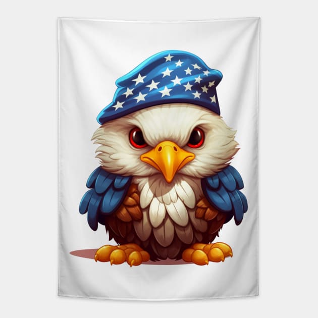 4th of July Baby Bald Eagle #6 Tapestry by Chromatic Fusion Studio