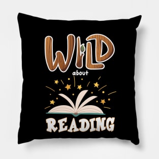 WILD ABOUT READING Librarian Book Across America bookish Pillow