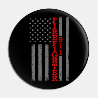 Firefighter Thin Red Line Flag Pin