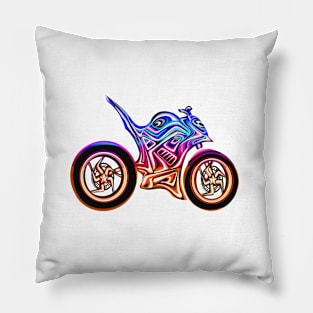 CMYK  Hyper Naked Motorcycle Pillow