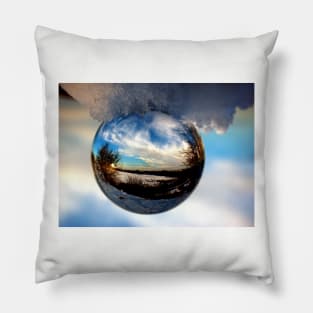 Crystal ball landscape Pillow