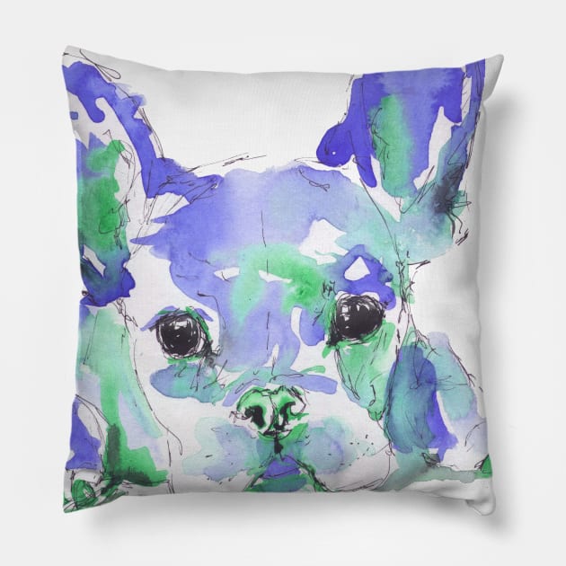 French bulldog Pillow by NikkiMokshaDesigns