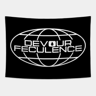 Devour Feculence Worldwide Logo White - Milchick Tapestry