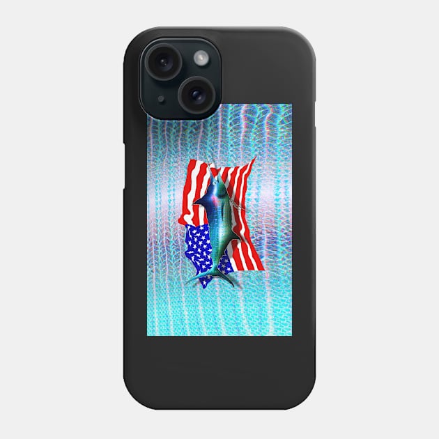 Blue Marlin Camo US Phone Case by MikaelJenei