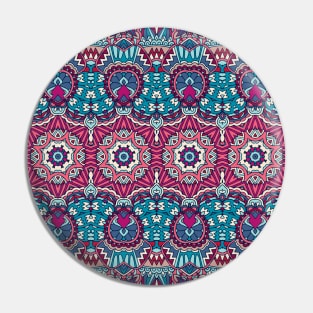 Colorful Oriental Rug Mandala Boho Pattern Pin