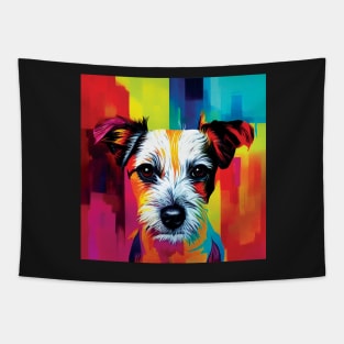 Jack Russell Terrier Dog In Abstract Colours Tapestry