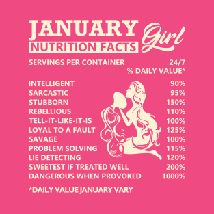 January Girl Nutrition Facts Servings Per Container T-Shirt