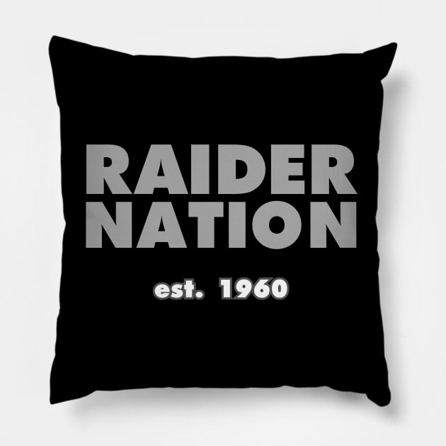Raider Nation in Silver Pillow by capognad