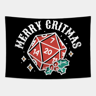 D&D Merry Critmas Christmas D20 Tapestry