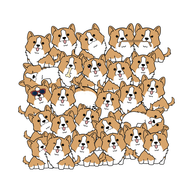 Multi Corgi by Zefkiel