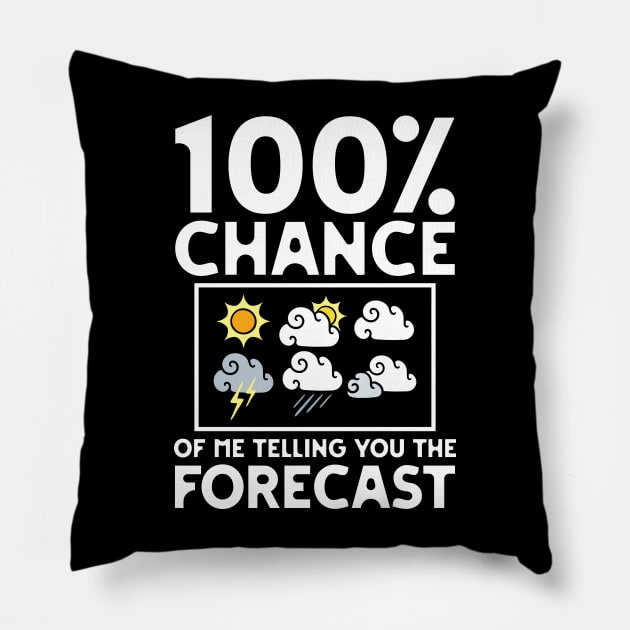 100 Percent Chance Of Me Telling You The Forecast Pillow by AngelBeez29