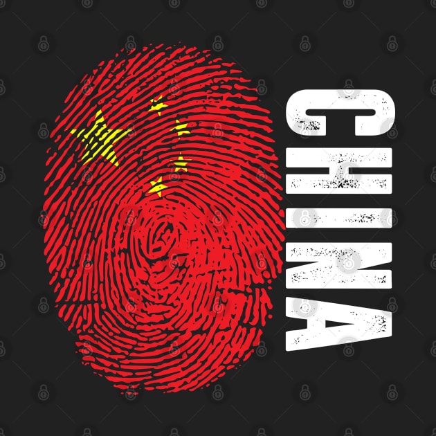 China Flag Fingerprint My Story DNA Chinese by Your Culture & Merch