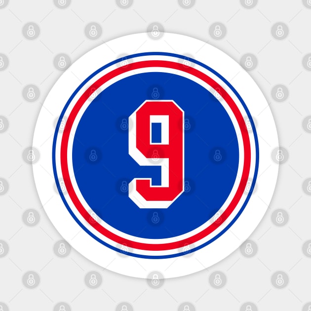 Adam Graves Number 9 Jersey New York Rangers Inspired Magnet by naesha stores