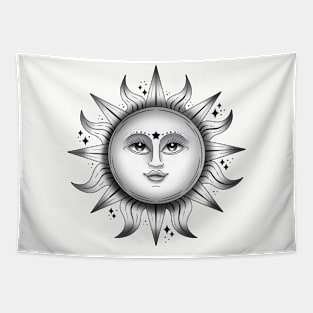 Black and white sunshine art Tapestry