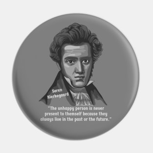 Søren Kierkegaard Portrait and Quote Pin