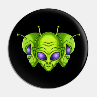 Triple Aliens head Pin