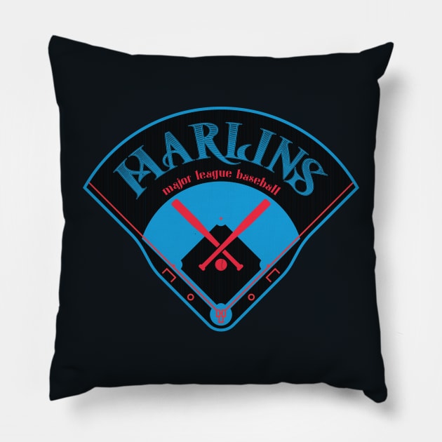 Miami Baseball Pillow by Nagorniak