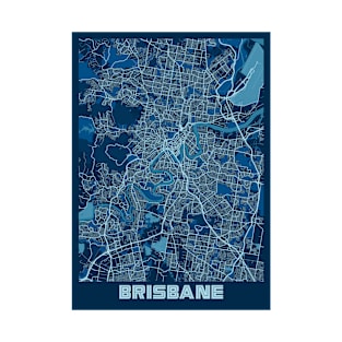 Brisbane - Australia Peace City Map T-Shirt