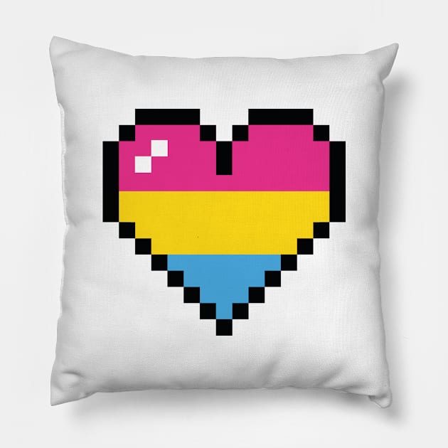 Pansexual 8 bit heart Pillow by MandyDesigns