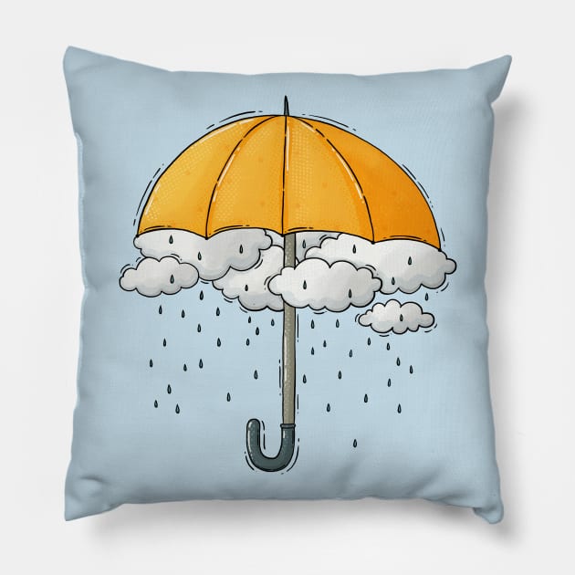 Umbrella Rain Pillow by Tania Tania