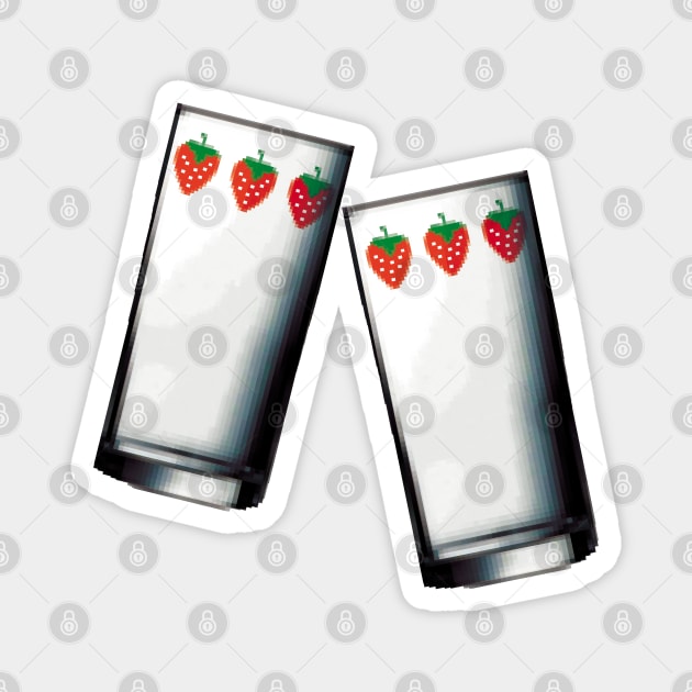 Nana strawberry glasses - Pixel Art #001 Magnet by Pixelart World 