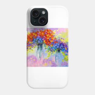 Music of multi-colored flowers Phone Case