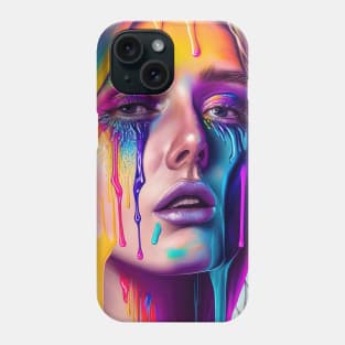 What are you looking at? - Emotionally Fluid Collection - Psychedelic Paint Drip Portraits Phone Case