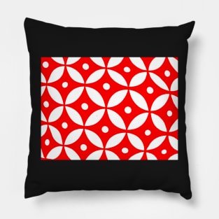 Red and White Graphic Pillow