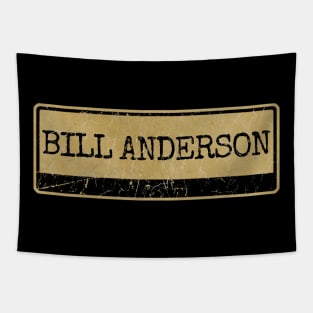 Aliska text black retro - Bill Anderson Tapestry