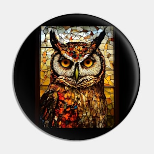 Serious owl face Pin