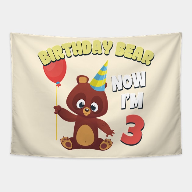 Kids Birthday finally 3 Years old Tapestry by Foxxy Merch