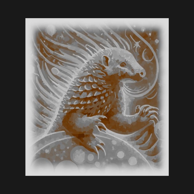 AI generated fiery pangolin from the sun by Catbrat