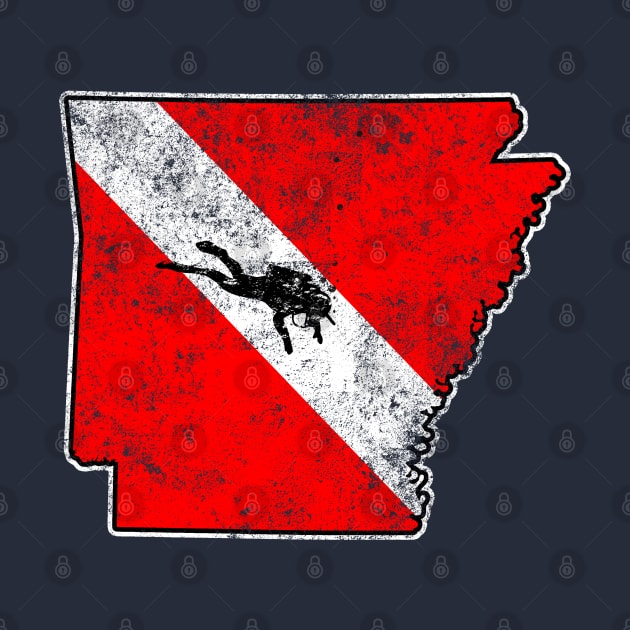 Arkansas Dive Flag Scuba Diving State Map Dive Flag Distressed by TeeCreations