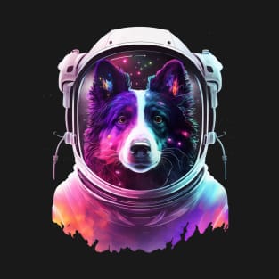 Border Collie Astronaut Dog Outer Space Galaxy T-Shirt